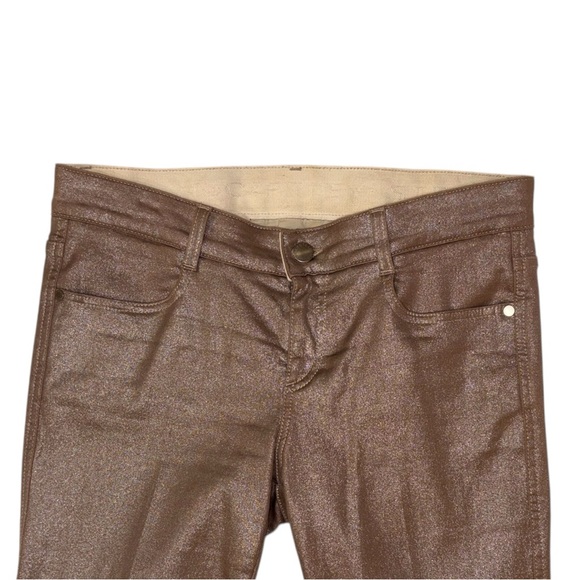 Stella McCartney Skinny Jeans in a Super Soft Metallic Bronze Cotton | Size 2-4* - Picture 7 of 12
